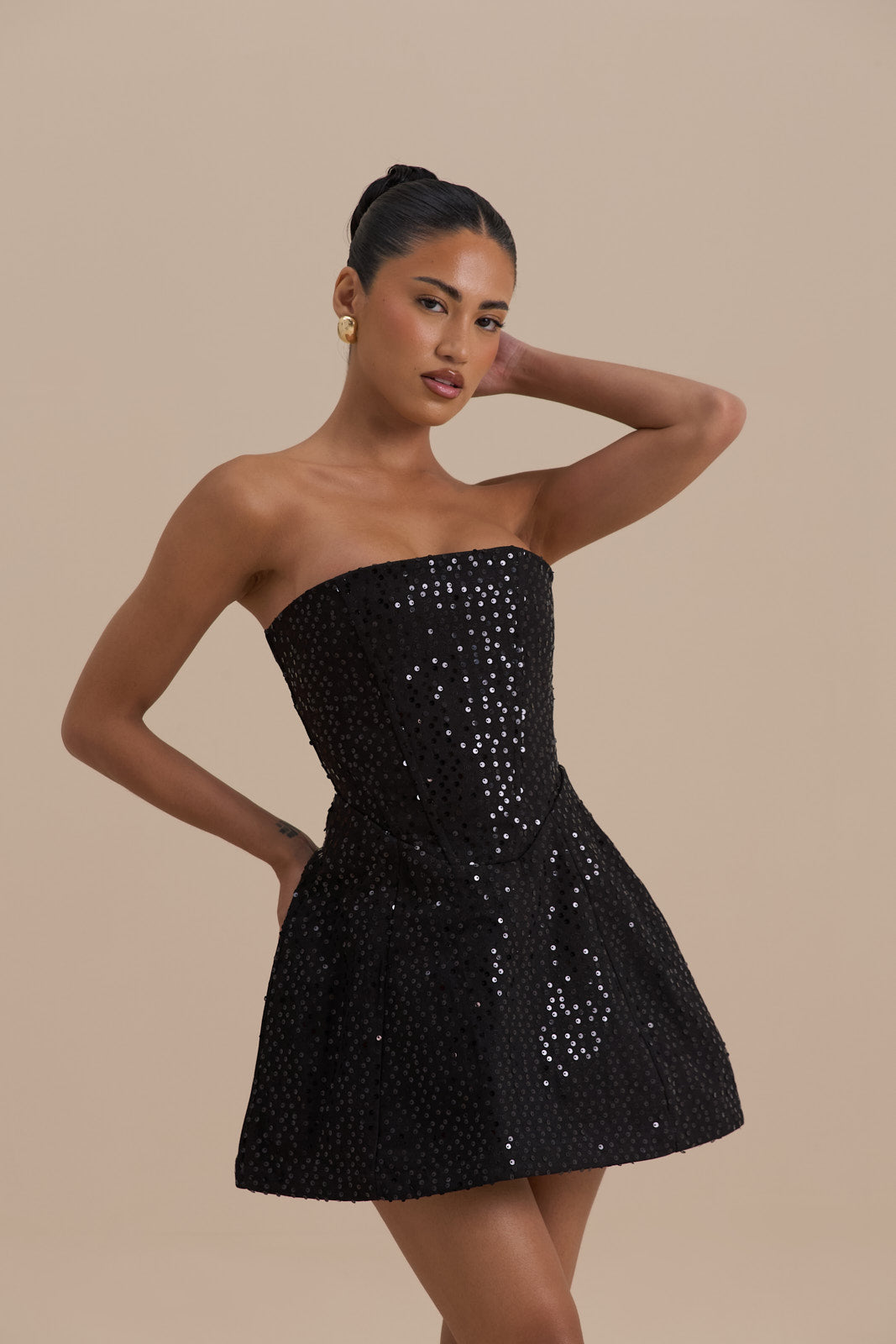 Maya Pailletten Mini Jurk
