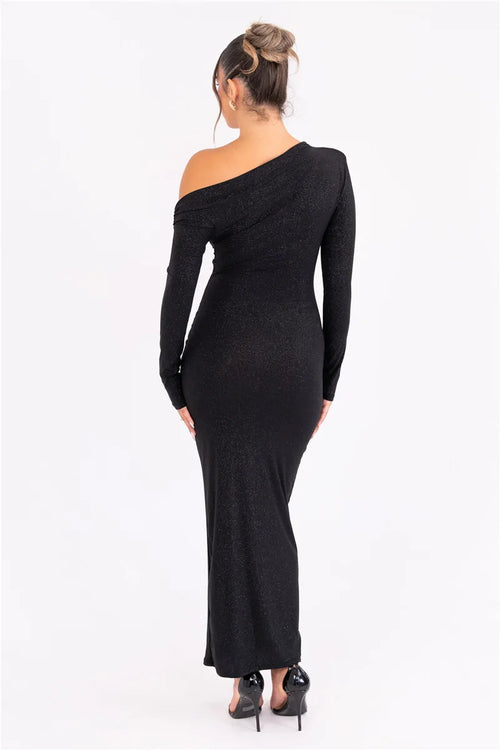 Alina Glanzende Maxi Jurk